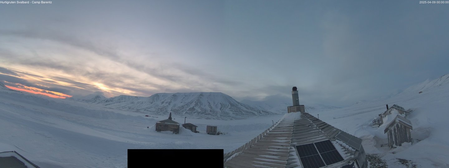 time-lapse frame, Hurtigruten Svalbard - Camp Barentz webcam