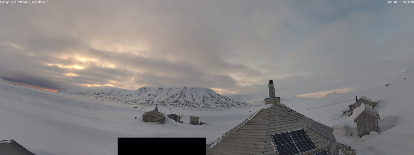 time-lapse frame, Hurtigruten Svalbard - Camp Barentz webcam