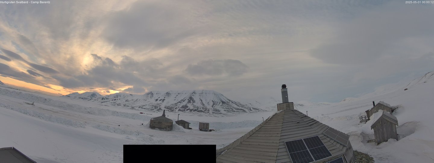 time-lapse frame, Hurtigruten Svalbard - Camp Barentz webcam