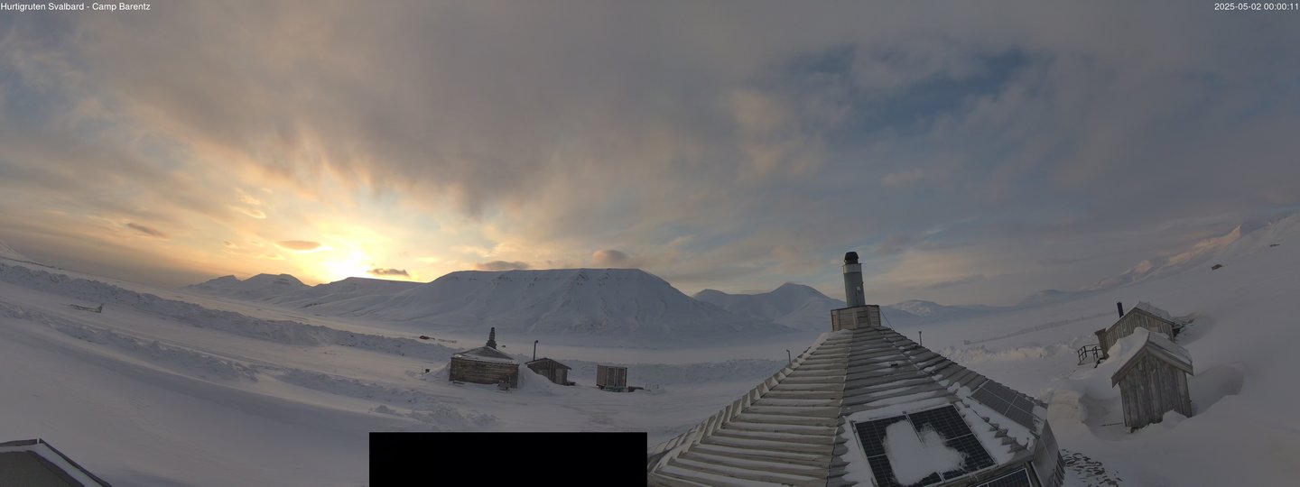 time-lapse frame, Hurtigruten Svalbard - Camp Barentz webcam