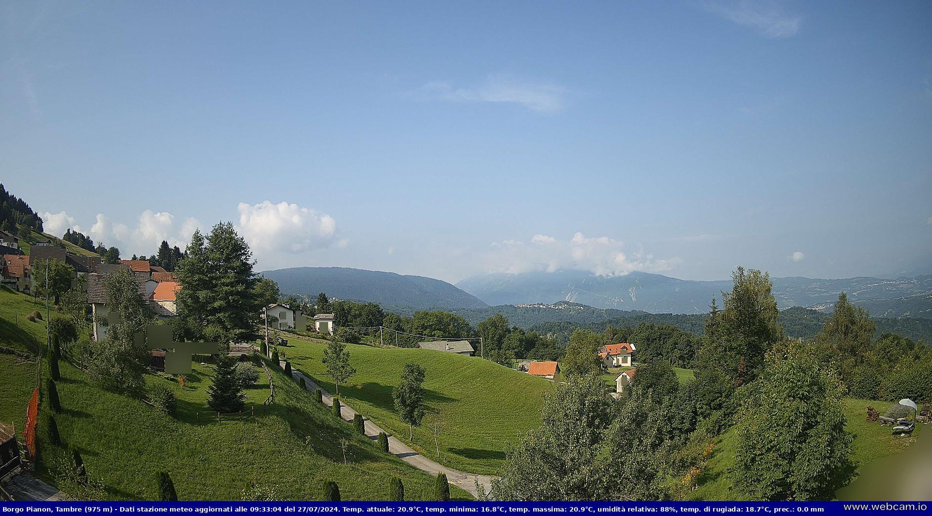 time-lapse frame, Borgo Pianon (Tambre - BL) - 975m webcam